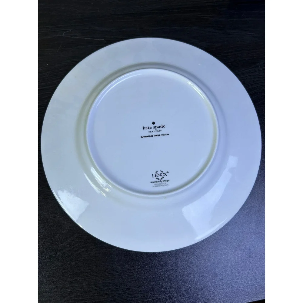 Set of 6 Kate Spade x Lenox Yellow Rutherford Circle Plates 9.5